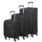 Juego de Maletas  Boston  4 ruedas negro frontal